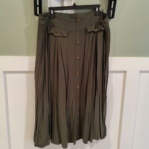 Olive Button-Down Women's Skirt By Torrid